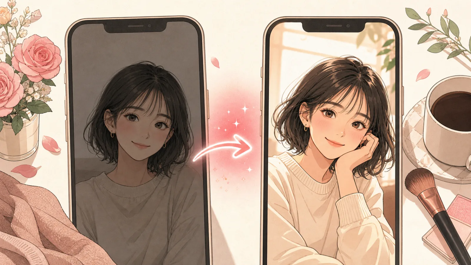 プロフィール写真のビフォーアフター